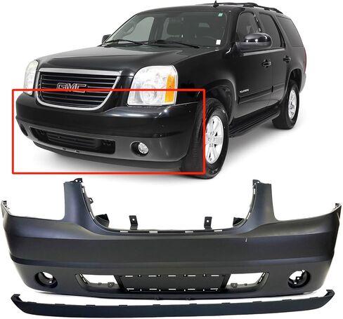 FitParts متوافقة مع مجموعة أغطية المصد الأمامي 2007-2014 GMC Yukon وXL 1500/2500 SLE، SLT مع فتحات مصابيح الضباب GM1000818 GM1092189، 25890766 15138233 in Saudi Arabia