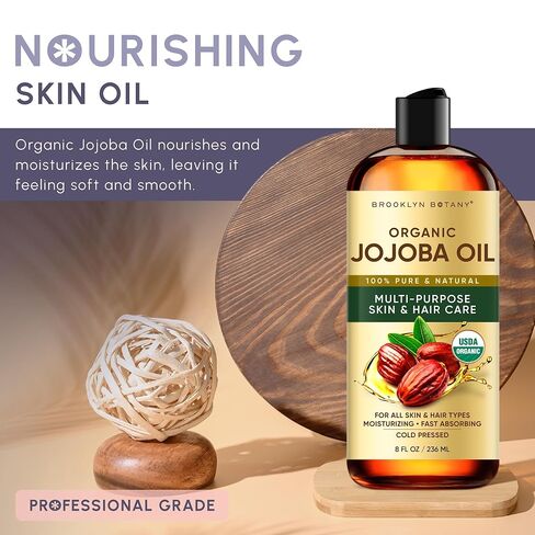 Brooklyn Botany Apricot Kernel Oil for Skin, Hair and Face – 100% Pure and Natural Body Oil and Hair Oil - Carrier Oil for Essential Oils, Aromatherapy and Massage Oil – 8 fl Oz in Kuwait