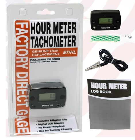 Hardline Products HR-8061-2 Hour Meter/Tachometer for up to 2-Cylinder Engines,Black in Saudi Arabia