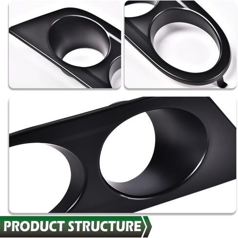 LQI Fog Light Covers Frames Matte Black Pair Compatible with BMW 3 Series E46, Fit for BMW E46 M3 2-Door 2001-2006 Left and Right Bumper Fog Lamp Cover in Saudi Arabia