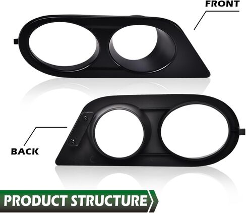 LQI Fog Light Covers Frames Matte Black Pair Compatible with BMW 3 Series E46, Fit for BMW E46 M3 2-Door 2001-2006 Left and Right Bumper Fog Lamp Cover in Saudi Arabia