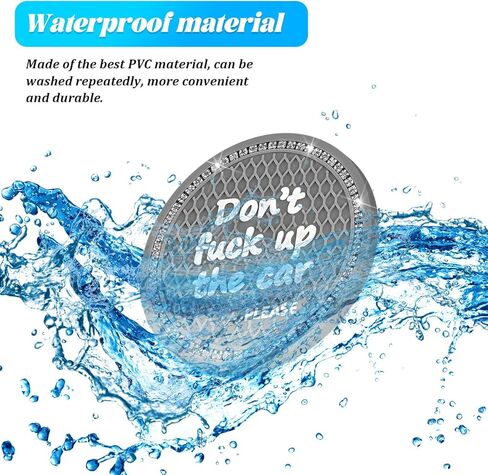 2PCS/Set Bling Car Cup Holder Coaster, Crystal Rhinestone Anti-Slip Vehicle Cup Coaster, Shockproof Automotive Interior Drink Insert Mat Pad Decor Accessories, Universal Fit (Black) in Saudi Arabia