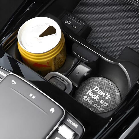 2PCS/Set Bling Car Cup Holder Coaster, Crystal Rhinestone Anti-Slip Vehicle Cup Coaster, Shockproof Automotive Interior Drink Insert Mat Pad Decor Accessories, Universal Fit (Black) in Saudi Arabia