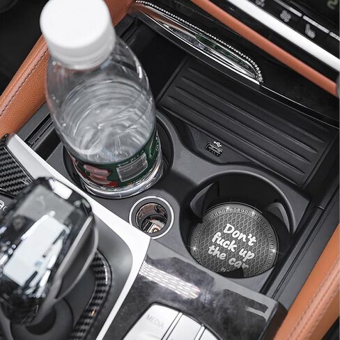 2PCS/Set Bling Car Cup Holder Coaster, Crystal Rhinestone Anti-Slip Vehicle Cup Coaster, Shockproof Automotive Interior Drink Insert Mat Pad Decor Accessories, Universal Fit (Black) in Saudi Arabia