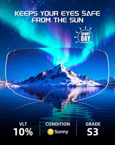 Snow Goggles, Ski Goggles for Adult Men Women Youth, Interchangeable Lens Snowboard Goggles(Frameless) in Kuwait