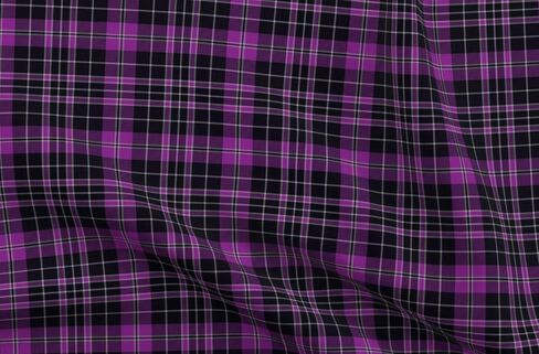Spoonflower Fabric - Clergy Tartan Purple Plaid Grey Printed on Petal Signature Cotton Fabric Fat Quarter - Sewing Quilting Apparel Crafts Decor in Kuwait