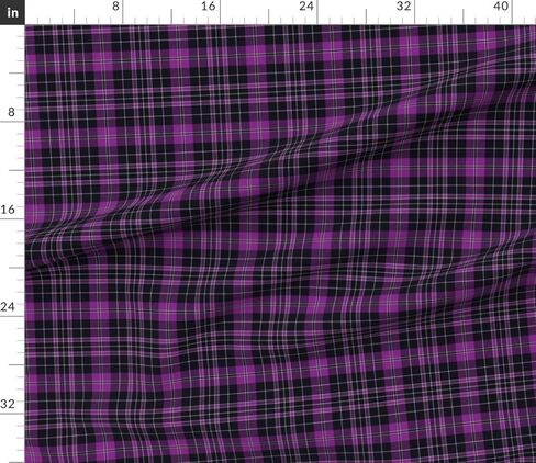 Spoonflower Fabric - Clergy Tartan Purple Plaid Grey Printed on Petal Signature Cotton Fabric Fat Quarter - Sewing Quilting Apparel Crafts Decor in Kuwait