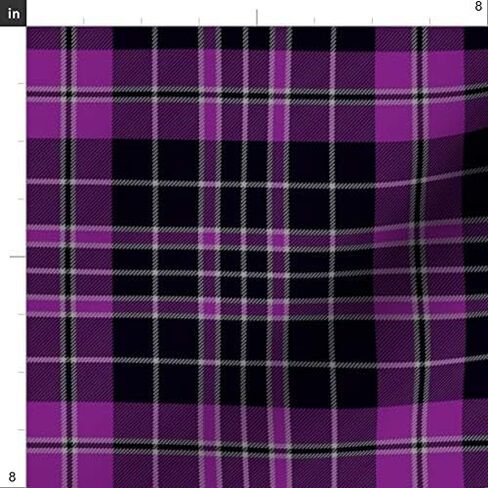 Spoonflower Fabric - Clergy Tartan Purple Plaid Grey Printed on Petal Signature Cotton Fabric Fat Quarter - Sewing Quilting Apparel Crafts Decor in Kuwait