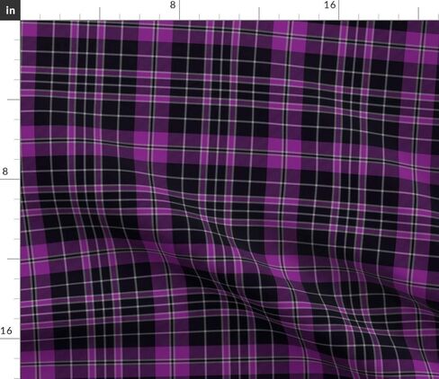 Spoonflower Fabric - Clergy Tartan Purple Plaid Grey Printed on Petal Signature Cotton Fabric Fat Quarter - Sewing Quilting Apparel Crafts Decor in Kuwait
