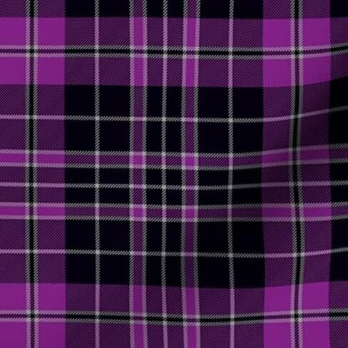 Spoonflower Fabric - Clergy Tartan Purple Plaid Grey Printed on Petal Signature Cotton Fabric Fat Quarter - Sewing Quilting Apparel Crafts Decor in Kuwait