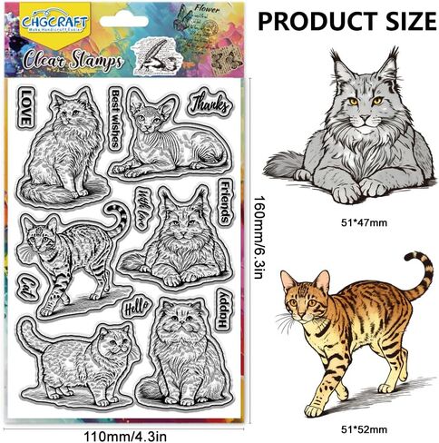 CHGCRAFT Funny Animal Clear Stamps Cow Transparent Stamps Chicken Silicone Clear Stamp Seals for Carding Making DIY Scrapbooking Photo Album Decoration, 4.3x6.3 inch in Saudi Arabia