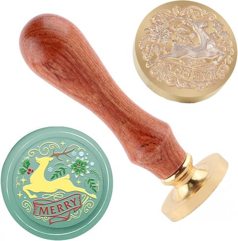 Christmas Wax Seal Stamp Santa Claus Sealing Stamp Brass and A Wood Handle Stamps Head for Christma Cards Party Invitations Letter Envelope Greeting Cards Gifts in Saudi Arabia