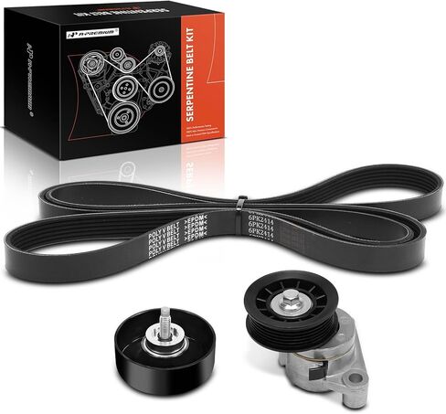 A-Premium Engine Serpentine Belt Drive Kit Compatible with Chevy and GMC Cars - Silverado 2500 HD, Silverado 3500, Suburban 2500, Sierra 2500 HD, Sierra 3500, Yukon XL 2500 - OHV 8.1L in Saudi Arabia