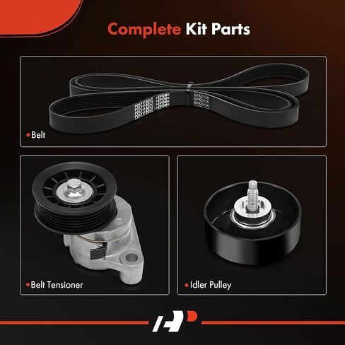 A-Premium Engine Serpentine Belt Drive Kit Compatible with Chevy and GMC Cars - Silverado 2500 HD, Silverado 3500, Suburban 2500, Sierra 2500 HD, Sierra 3500, Yukon XL 2500 - OHV 8.1L in Saudi Arabia