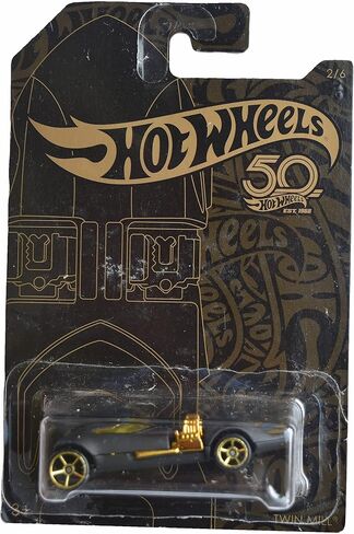 مطحنة مزدوجة من Hot Wheels، الذكرى الخمسين للسلسلة باللونين الأسود والذهبي in Saudi Arabia