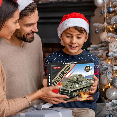 WW2 Military 1:28 Tank Building Toy Sets Compatible with Lego,Create a German Tiger Tank Building Block, Great Army Models Kits, for Boys,Kids and Adults Age 6-14 (Taupe) in Kuwait