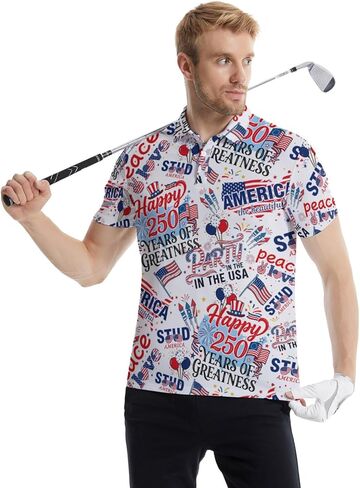 قمصان بولو جولف للرجال - قميص جولف بطباعة هاواي للرجال سريع الجفاف وممتص للرطوبة، قميص بولو كاجوال مسامي in Kuwait