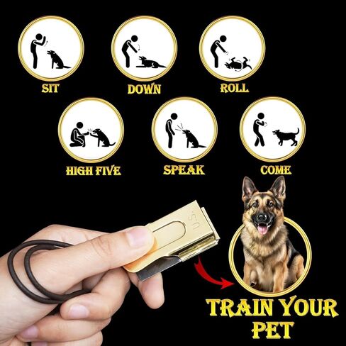 Mythrojan Brass and Steel Pet Training Clicker Puppy Dog Training Cricket Clicker U.S. Engraved WII Military Gear Metal Clicker in Kuwait