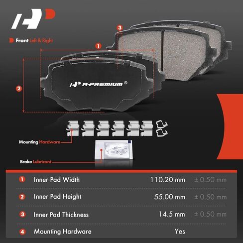 A-Premium Front Ceramic Disc Brake Pads Set Compatible with Suzuki Grand Vitara 1999-2005, XL-7 2002-2004, Sidekick 1996-1998, 4 Pcs in Saudi Arabia