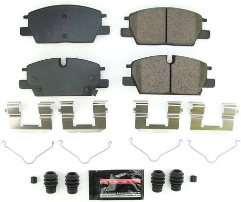 Power Stop Z23-2345 Front Z23 Evolution Sport وسادات فرامل سيراميك مغمورة بألياف الكربون مع أجهزة لكاديلاك CT4، شيفروليه إكوينوكس، شيفروليه ماليبو، جي إم سي تير [نموذج محدد] in Kuwait