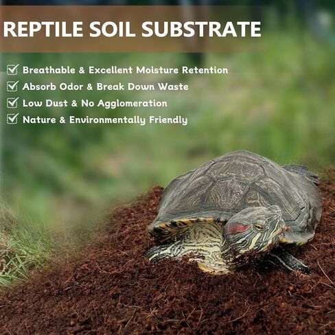 BNOSDM Reptile Soil Substrate Fluffy Small-Strand Reptile Substrate and Snake Bedding Clean Natural Terrarium Bedding for Lizards Snakes Tortoises Tarantulas in Kuwait