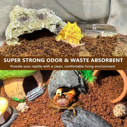 BNOSDM Reptile Soil Substrate Fluffy Small-Strand Reptile Substrate and Snake Bedding Clean Natural Terrarium Bedding for Lizards Snakes Tortoises Tarantulas in Kuwait
