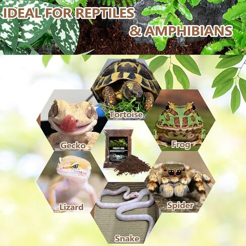 BNOSDM Reptile Soil Substrate Fluffy Small-Strand Reptile Substrate and Snake Bedding Clean Natural Terrarium Bedding for Lizards Snakes Tortoises Tarantulas in Kuwait