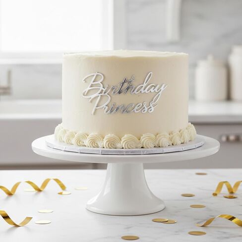 14 Pcs Happy Birthday Cake Toppers, Gold Silver Happy Birthday Princess Cake Toppers for Women, Acrylic Cupcake Decor Side Decoration Kit Girl Party Supplies in Saudi Arabia
