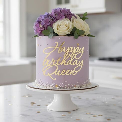 14 Pcs Happy Birthday Cake Toppers, Gold Silver Happy Birthday Princess Cake Toppers for Women, Acrylic Cupcake Decor Side Decoration Kit Girl Party Supplies in Saudi Arabia