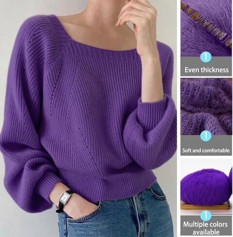 Fine Wool Balls for Knitting Scarves and Clothes for Colorful Crafts Crochet and Knitting,Purple in Saudi Arabia