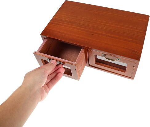 Veemoon Wood Monitor Riser with Dual Acrylic Drawers Desktop Storage Organizer for Office and Home Computer Monitor Stand with Desk Organizer Wood Screen Holder in Saudi Arabia