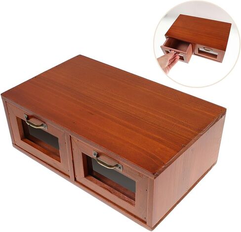 Veemoon Wood Monitor Riser with Dual Acrylic Drawers Desktop Storage Organizer for Office and Home Computer Monitor Stand with Desk Organizer Wood Screen Holder in Saudi Arabia