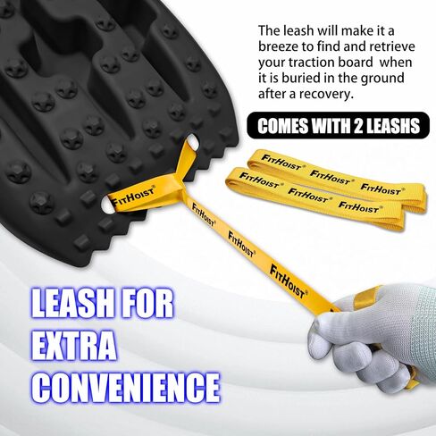 لوحات الجر للطرق الوعرة، لوحات الاسترداد مع قاعدة جاك، ملحقات الطرق الوعرة 4x4 لشاحنة سيارة جيب الدفع الرباعي، الطين، الثلج، الرمل، حصاة مع شريطين وحقيبة تخزين، أسود in Kuwait