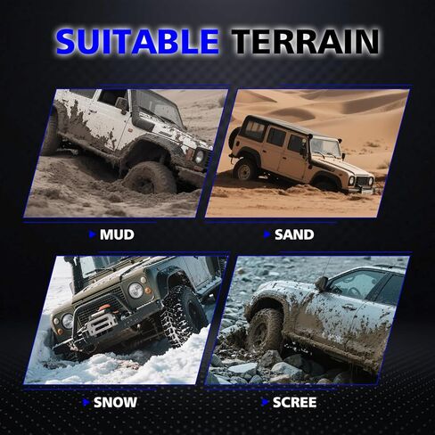 لوحات الجر للطرق الوعرة، لوحات الاسترداد مع قاعدة جاك، ملحقات الطرق الوعرة 4x4 لشاحنة سيارة جيب الدفع الرباعي، الطين، الثلج، الرمل، حصاة مع شريطين وحقيبة تخزين، أسود in Kuwait