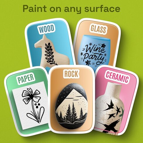 ARTISTRO 5 White Paint Pen for Rock Painting, Stone, Ceramic, Glass, Wood, Tire, Fabric, Metal, Canvas. Set of 5 Acrylic Paint White Marker Water-based Extra-fine Tip in Kuwait