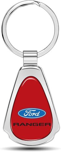 iPick Image for Ford Ranger Red Dome Metal Teardrop Premium Key Chain Keychain, Officially Licensed in the USA in Saudi Arabia