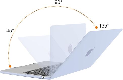 حافظة MOSISO متوافقة مع جهاز MacBook Air 13 بوصة 2024-2022 M3 A3113 M2 A2681 Touch ID، غطاء بلاستيكي صلب وغطاء لوحة مفاتيح وفيلم شاشة ومحول من النوع C وحقيبة أفقية من البوليستر، أزرق فاتح وأزرق فاتح in Saudi Arabia