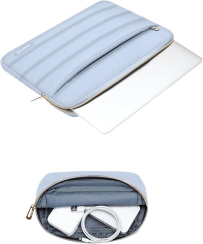 حافظة MOSISO متوافقة مع جهاز MacBook Air 13 بوصة 2024-2022 M3 A3113 M2 A2681 Touch ID، غطاء بلاستيكي صلب وغطاء لوحة مفاتيح وفيلم شاشة ومحول من النوع C وحقيبة أفقية من البوليستر، أزرق فاتح وأزرق فاتح in Saudi Arabia
