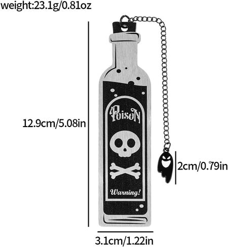 الإشارات المرجعية القوطية الرهيبة المرجعية الجمالية الداكنة تصميم غريب القوطية ديكور عصبي كتاب عاشق هدايا فريدة من نوعها للنساء (علامة زجاجة السم) in Kuwait