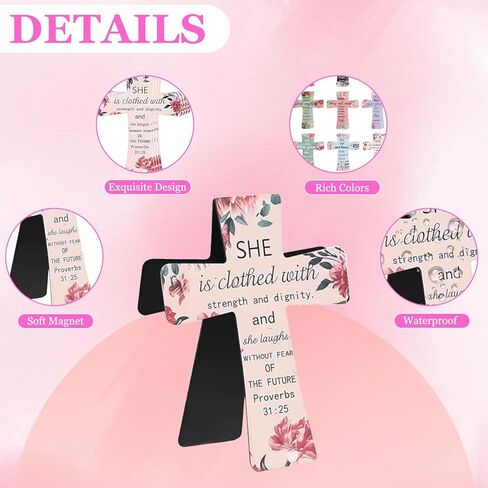 12 Pcs Magnetic Cross Bookmarks, Christian Bible Verse Bookmark Set, Religious Bible Verses Bookmarks Christmas Gifts,Bible Study, Inspirational Page Clips for Scripture Journaling in Saudi Arabia