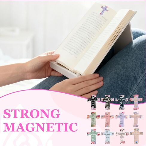 12 Pcs Magnetic Cross Bookmarks, Christian Bible Verse Bookmark Set, Religious Bible Verses Bookmarks Christmas Gifts,Bible Study, Inspirational Page Clips for Scripture Journaling in Saudi Arabia