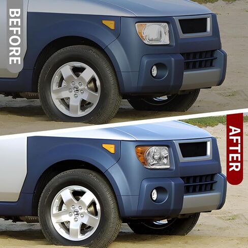 مجموعة المصابيح الأمامية متوافقة مع المصابيح الأمامية الهالوجين 2003 2004 2005 2006 Honda Element استبدال الجانب الأيسر والأيمن بدون مصابيح (كروم) in Kuwait