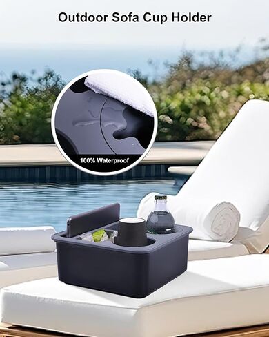 Couch Cup Holder Tray, Bonfixe Elastic Clip Stable Back Seat Cup Holder for Cars, 4 Anti-Slip Pads & Food-Grade Silicone Car Caddy Organizer for Bed, Truck, Home, Office, Boat (Black) in Saudi Arabia