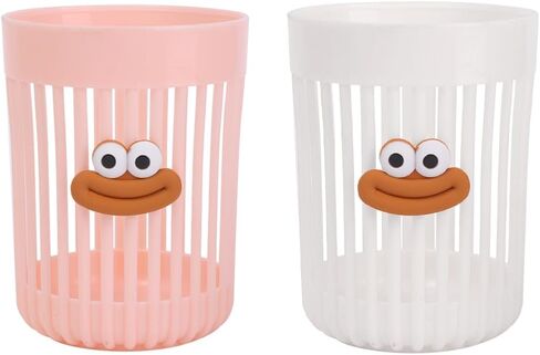 2 Colors/Set Cartoon Big Mouth Plastic Hollow Pencil Holder Cute Pen Holders Cup Office Stationery Accessories 10.5 * 8cm in Saudi Arabia