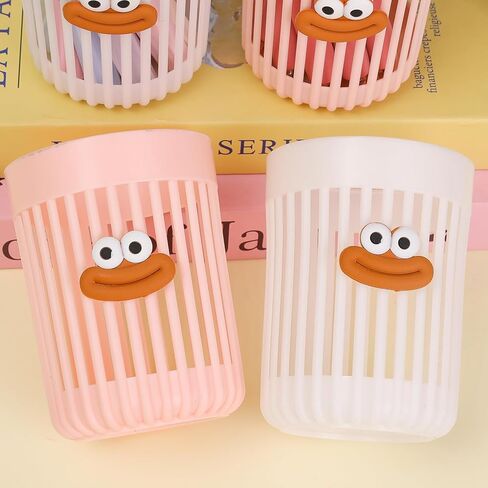 2 Colors/Set Cartoon Big Mouth Plastic Hollow Pencil Holder Cute Pen Holders Cup Office Stationery Accessories 10.5 * 8cm in Saudi Arabia