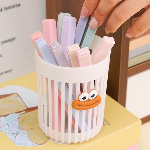 2 Colors/Set Cartoon Big Mouth Plastic Hollow Pencil Holder Cute Pen Holders Cup Office Stationery Accessories 10.5 * 8cm in Saudi Arabia