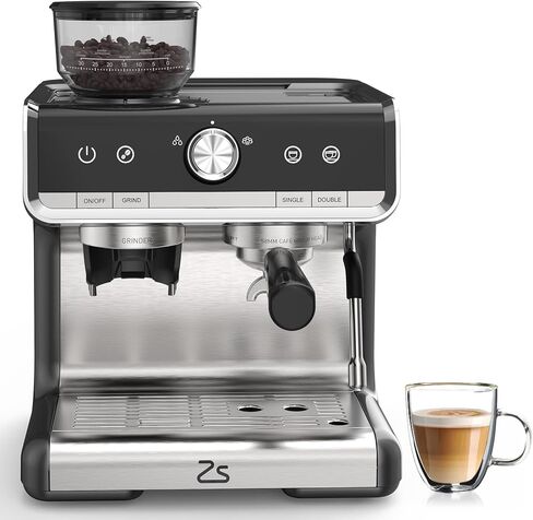 Coffee Machine 20 Bar Pressure, Stainless Steel Espresso Maker Cappuccino, And Macchiato With Milk Frother 2.8l Water Tank, Commercial Espresso Machine Barista Kit, For Latte in Saudi Arabia