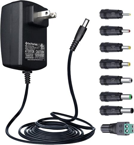 UL Listed 12V 2A 10ft Power Supply Adapter, Regulated 12Volts 2000mA 24W AC Adapter Charger Replacement for LED Strip Light CCTV Camera BT Speaker GPS Webcam Router DC12V Transformer and More in Saudi Arabia