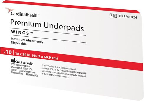 وسادة سفلية فاخرة من Cardinal Health™، ذات قدرة امتصاص قصوى بالأجنحة، باللون الأزرق المخضر، 31 × 36 بوصة، علبة مكونة من 40 قطعة in Saudi Arabia