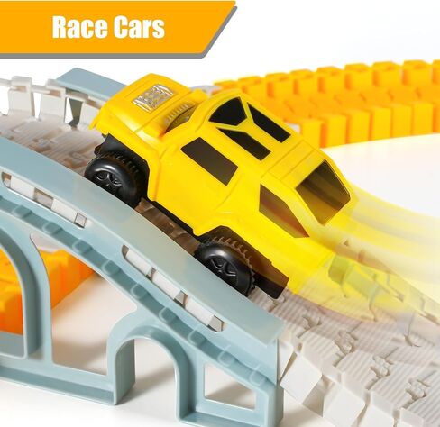 260 PCS Construction Race Tracks for Kids Toys, 2 Electric Cars, 4 Construction Cars, 1 Map & Flexible DIY Track Set, Engineering Toys for 3 4 5 6 Year Old Boys Girls in Kuwait